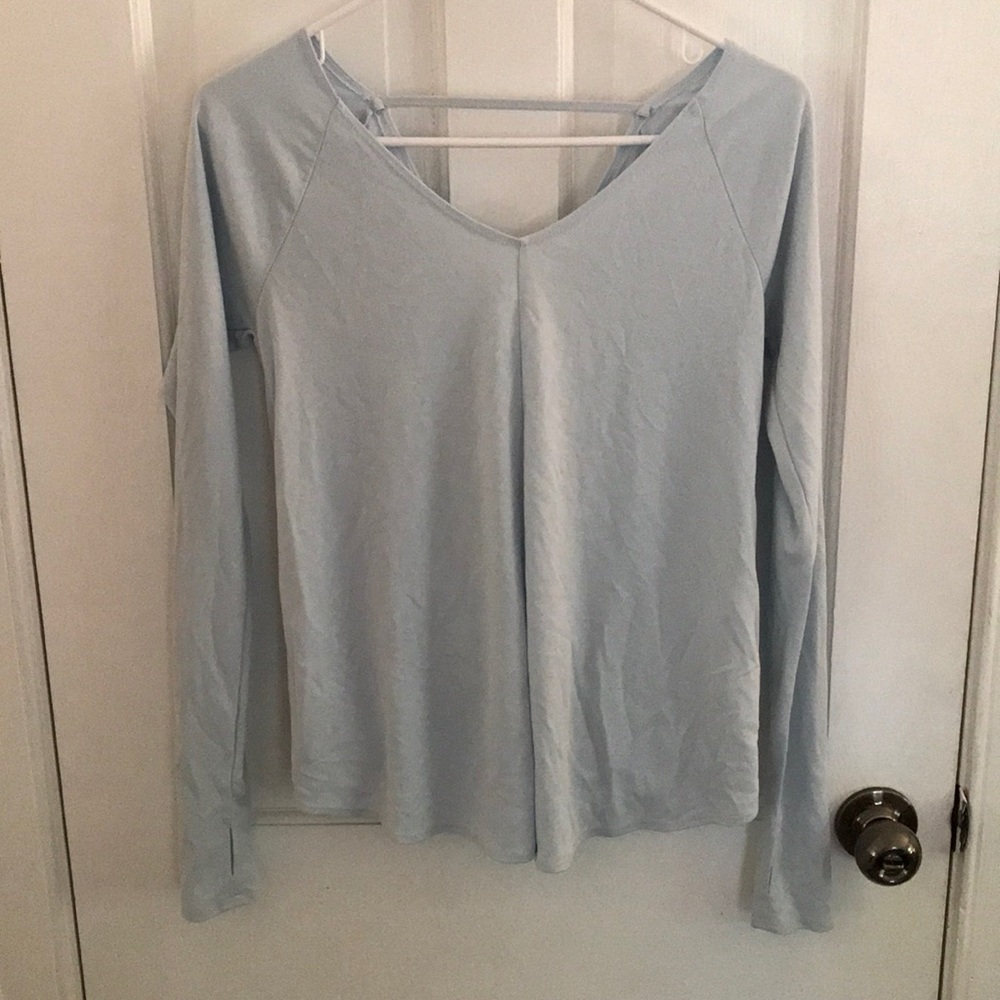 Light blue Long sleeve workout top